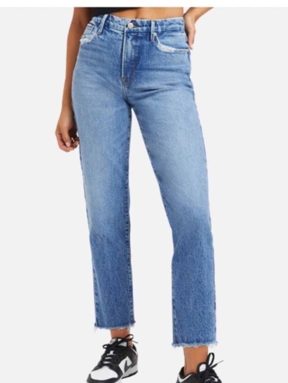 Good American Jeans Womens 30 10 Good Vintage Straight Distressed